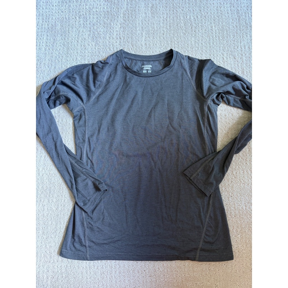 Columbia Base Layer Top Women Small Gray Long Sleeve Sporty Gorpcore Hiking